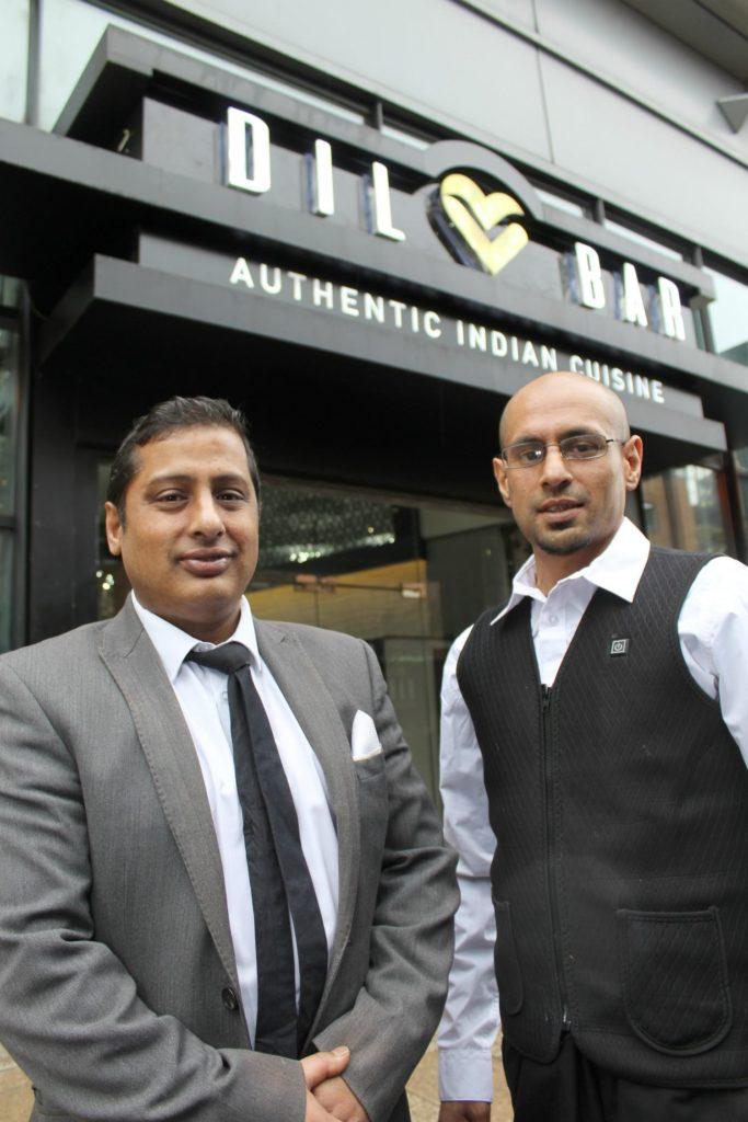 Dilbar manager Ahad 'Raj' Uddin (left) and Aziz Khan outside the restaurant.
