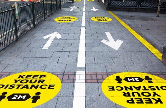 Westside BID launches social distancing pavement markings on Broad Street