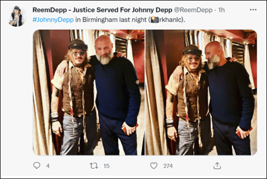 Media reports that Johnny Depp spotted at Indian restaurant on Broad Street
