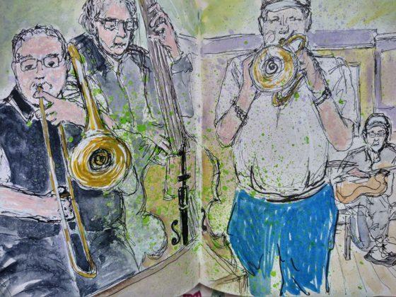Local artist shares unique jazz festival sketches