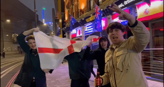 WORLD CUP VIDEO: fans cheer England to victory at venues on Birmingham’s ‘golden mile’