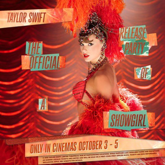 Taylor Swift’s ‘The Official Release Party of a Showgirl’ Comes to Cinemas for Three Nights Only